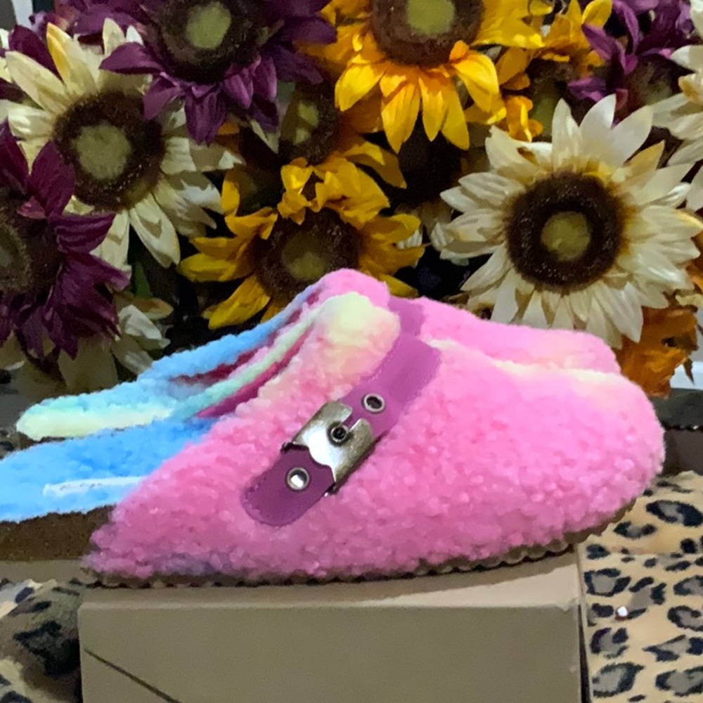#207 💥Vintage Havana WOOL slides/clog cotton candy color W. Sz8 firm 15 - Picture 2 of 5